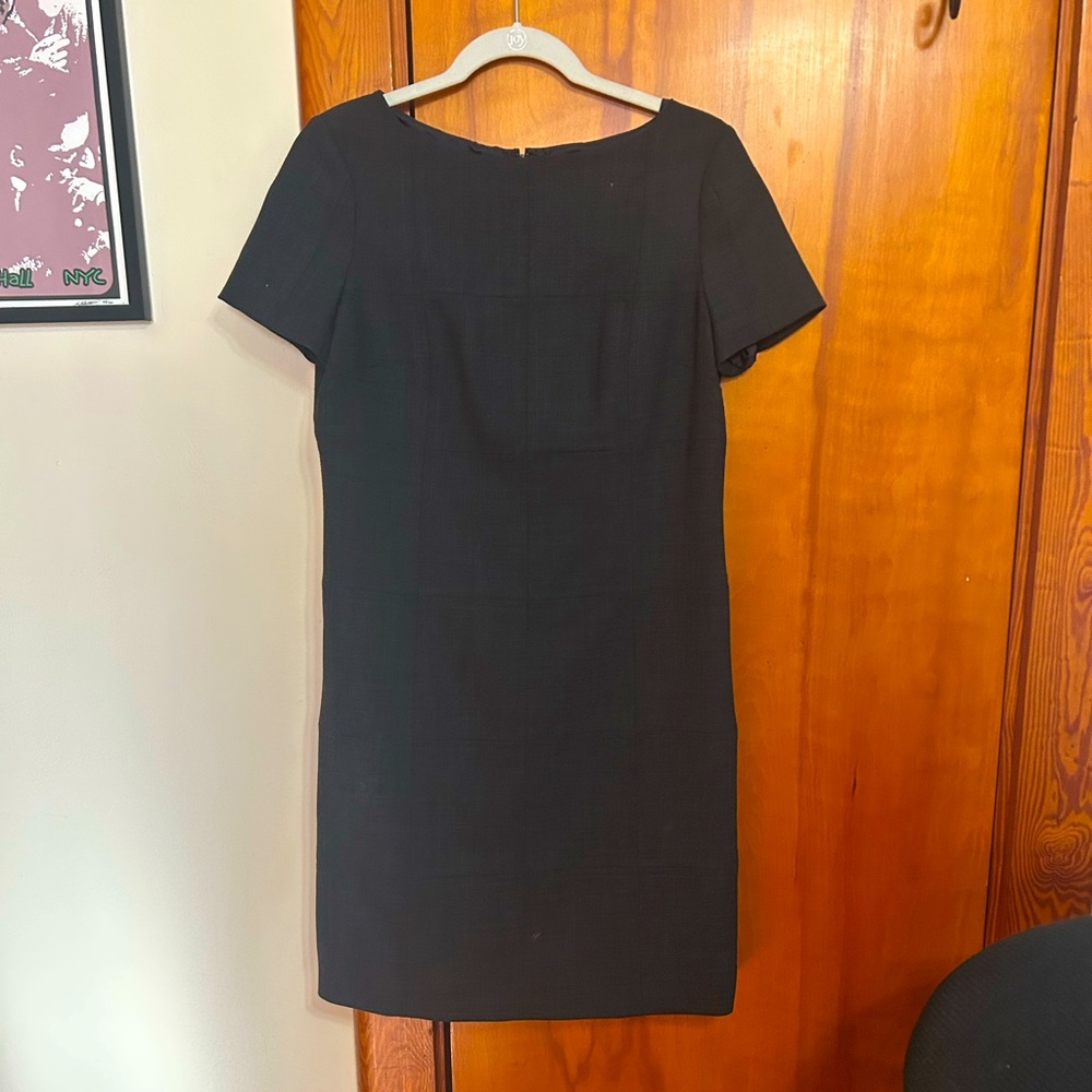 Tory Burch grey grid pattern A line dress size 4